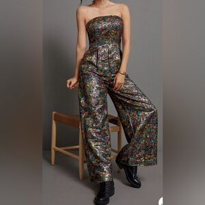 Mauve for Anthropology Strapless Jumpsuit. Size 14